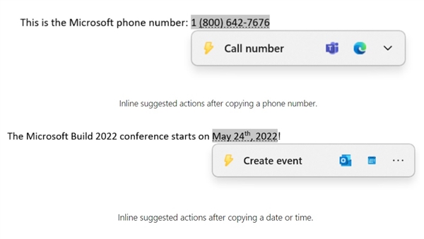 win11 2023首个版本发布：复制文本后新增建议弹窗
