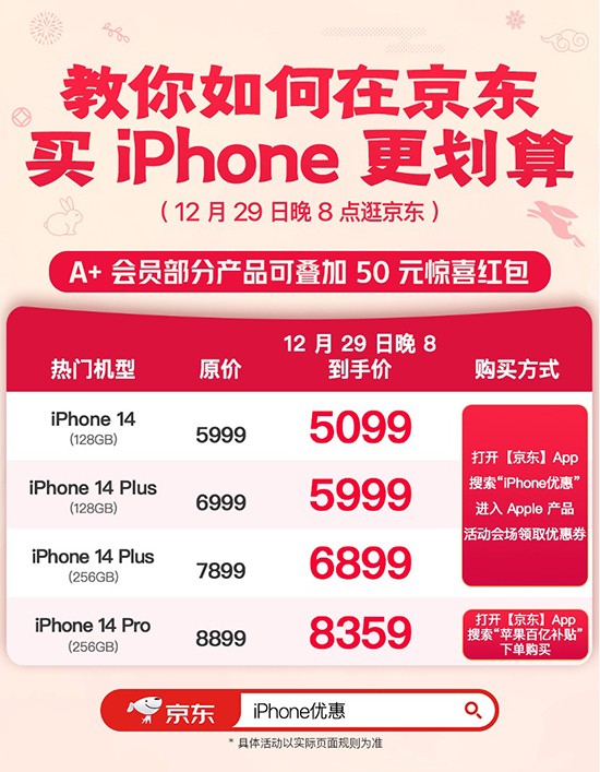 网传iphone 15 plus或降千元 网友：不如趁京东年货节买iphone 14 plus