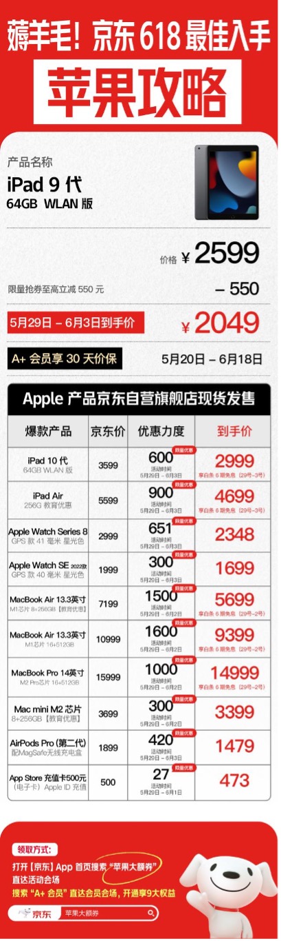 618买apple首选京东 iphone 14 pro max领券立减1700元