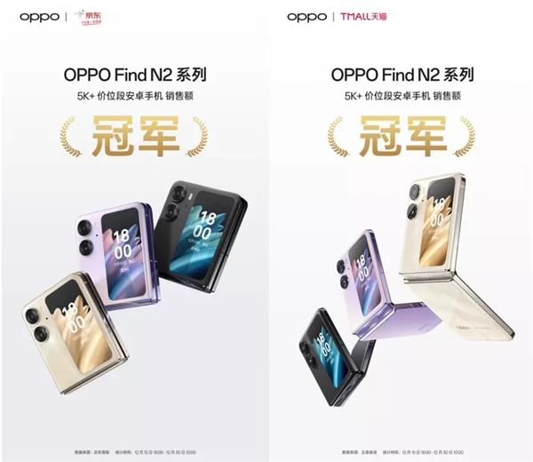 5k 价位段销售额双冠军！oppo find n2 flip首销展现出众产品力